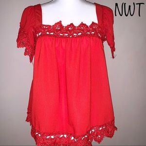 NWT Available Red Lace Top in Small & Medium